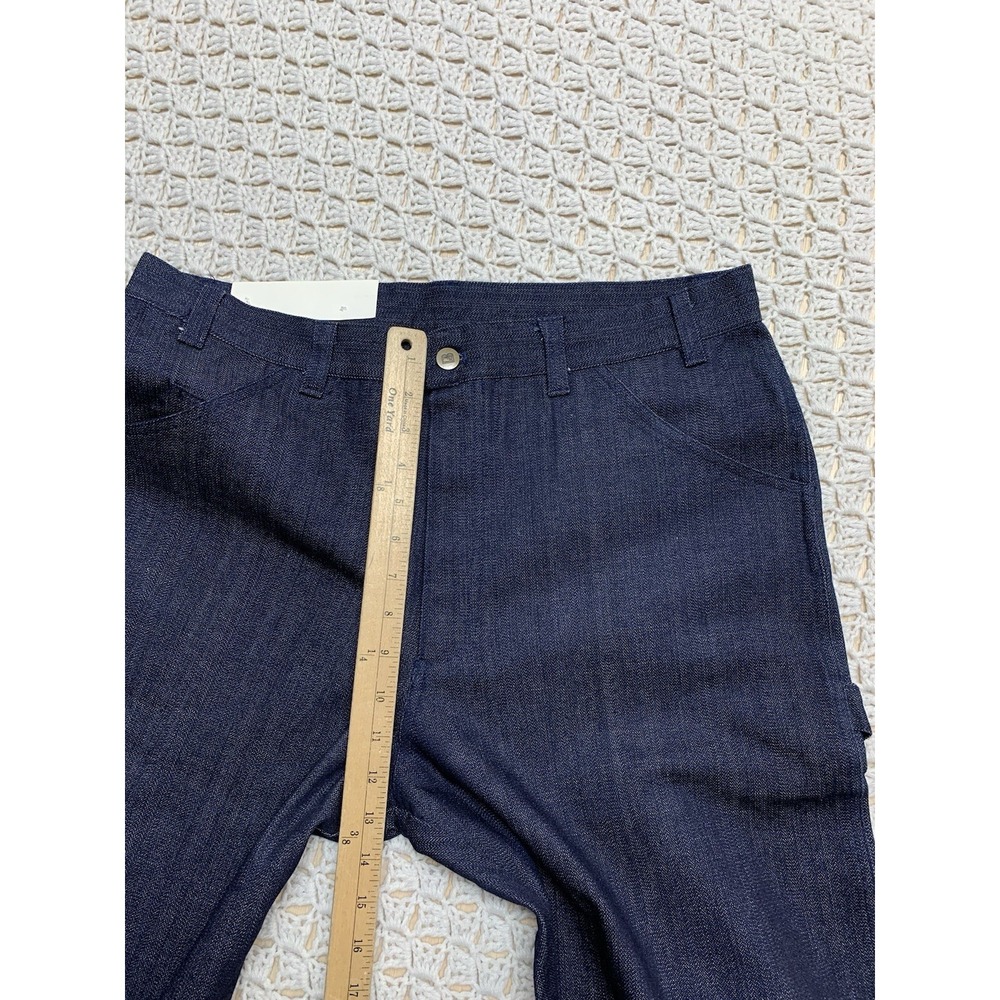 Vtg Basilius Cargos Jeans Mens Tag 36x32 approx 34x32 Wide Leg Blue Denim Usa - Picture 10 of 13